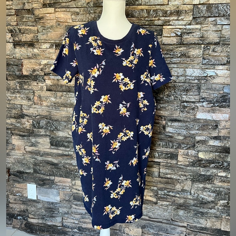 Joules Navy Floral Short-Sleeve Mini Dress - Picture 3 of 9